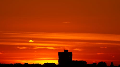 Sunset over City Skyline