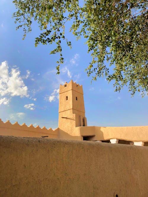Tower of the Masmak Fort under Blue Sky, Riyadh, Saudi Arabia