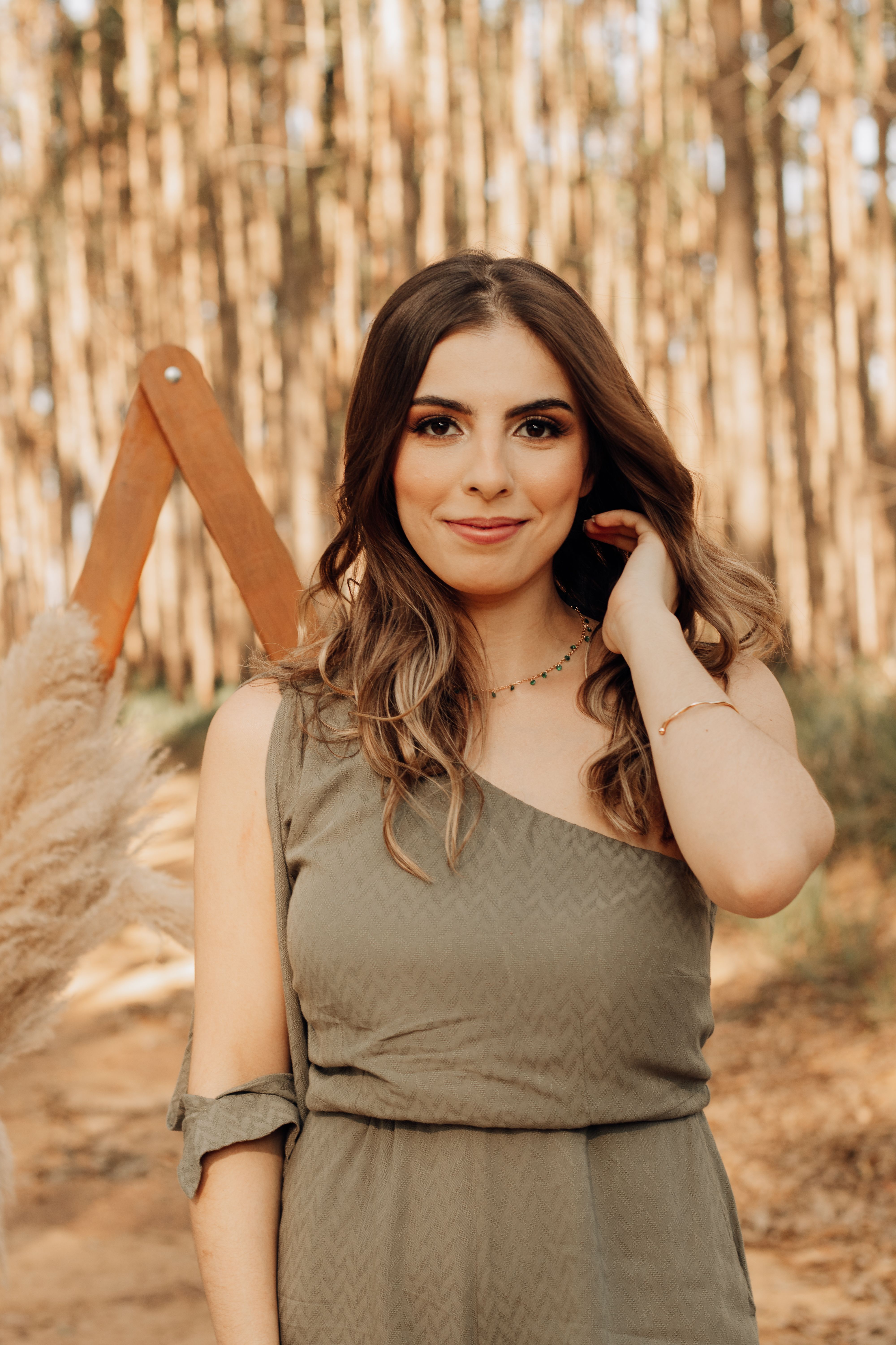 high neck brown midi dress Khaki Pinstripe Mini Dress