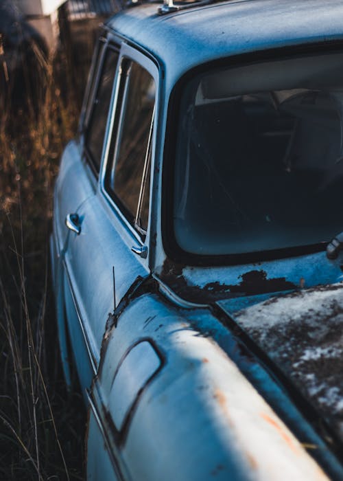 Close up of Vintage Car Wreckage