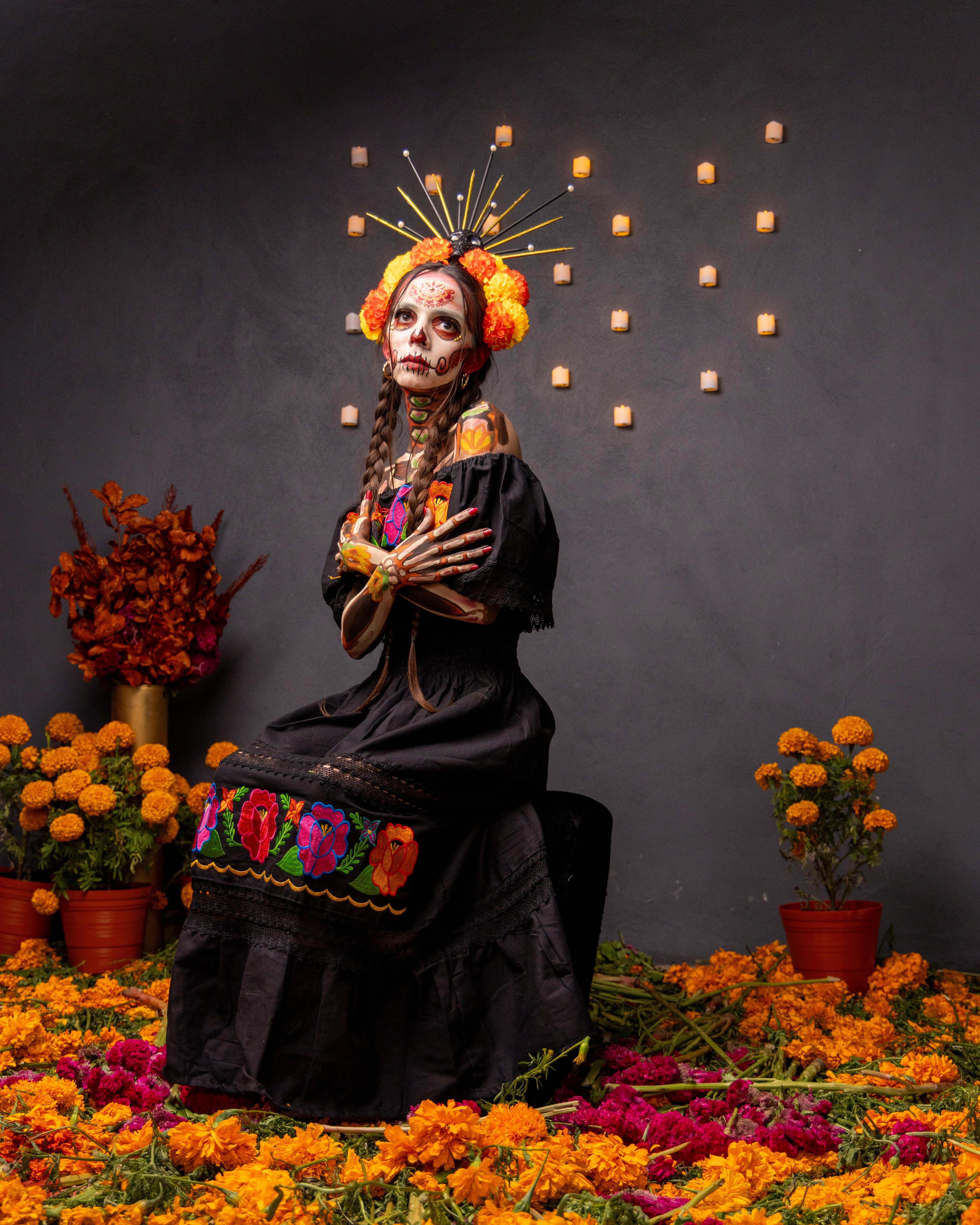 woman posing for a themed photoshoot