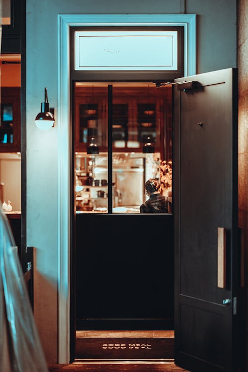 Open Door in Cafe Entrance