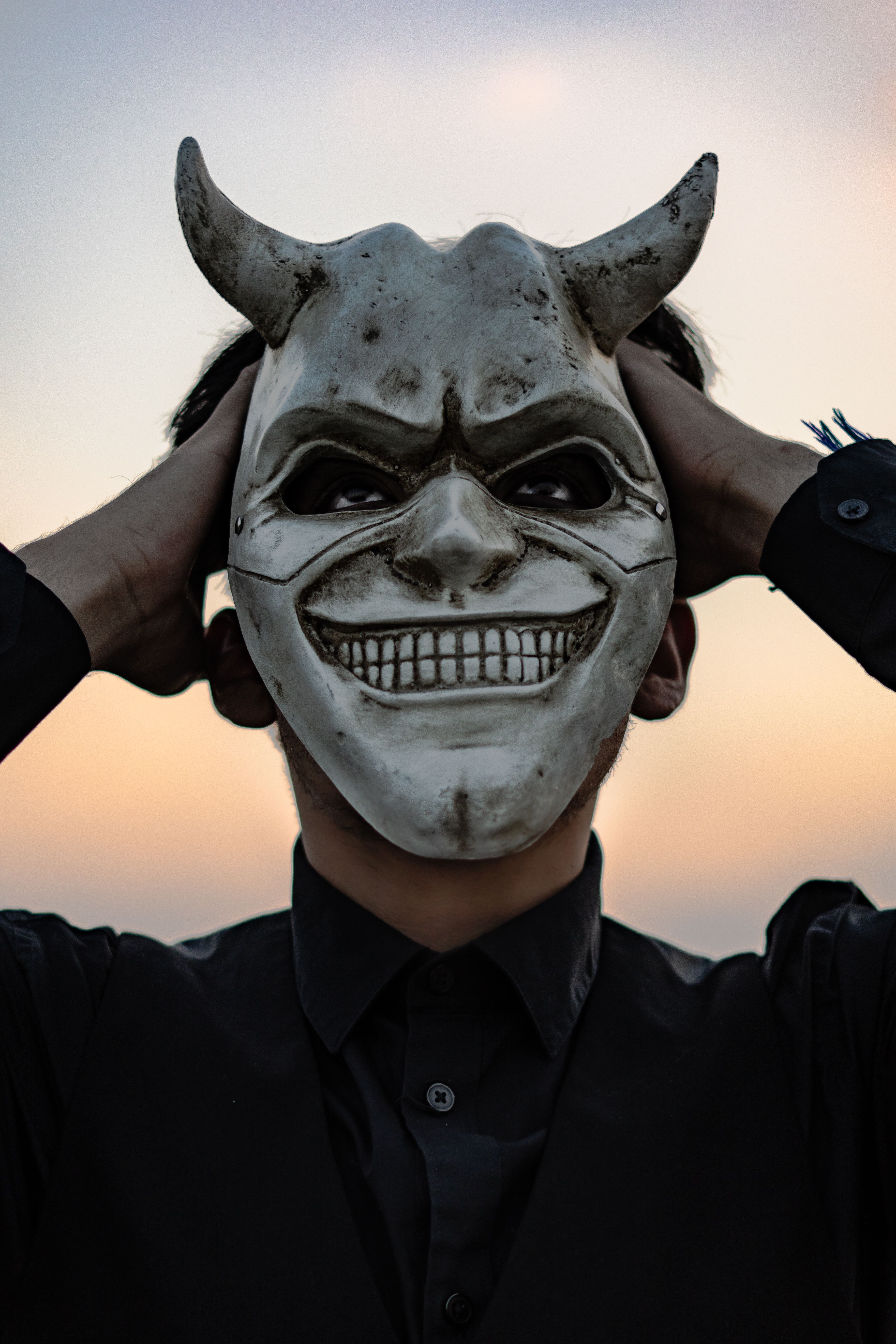 Portrait of Man Wearing Devil Mask · Free Stock Photo