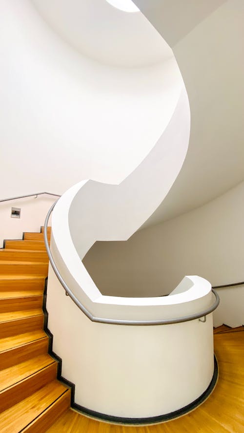 A Modern Spiral Staircase Inside a Building 
