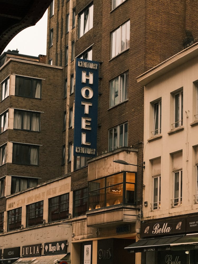 Hotel Logo On Building Wall