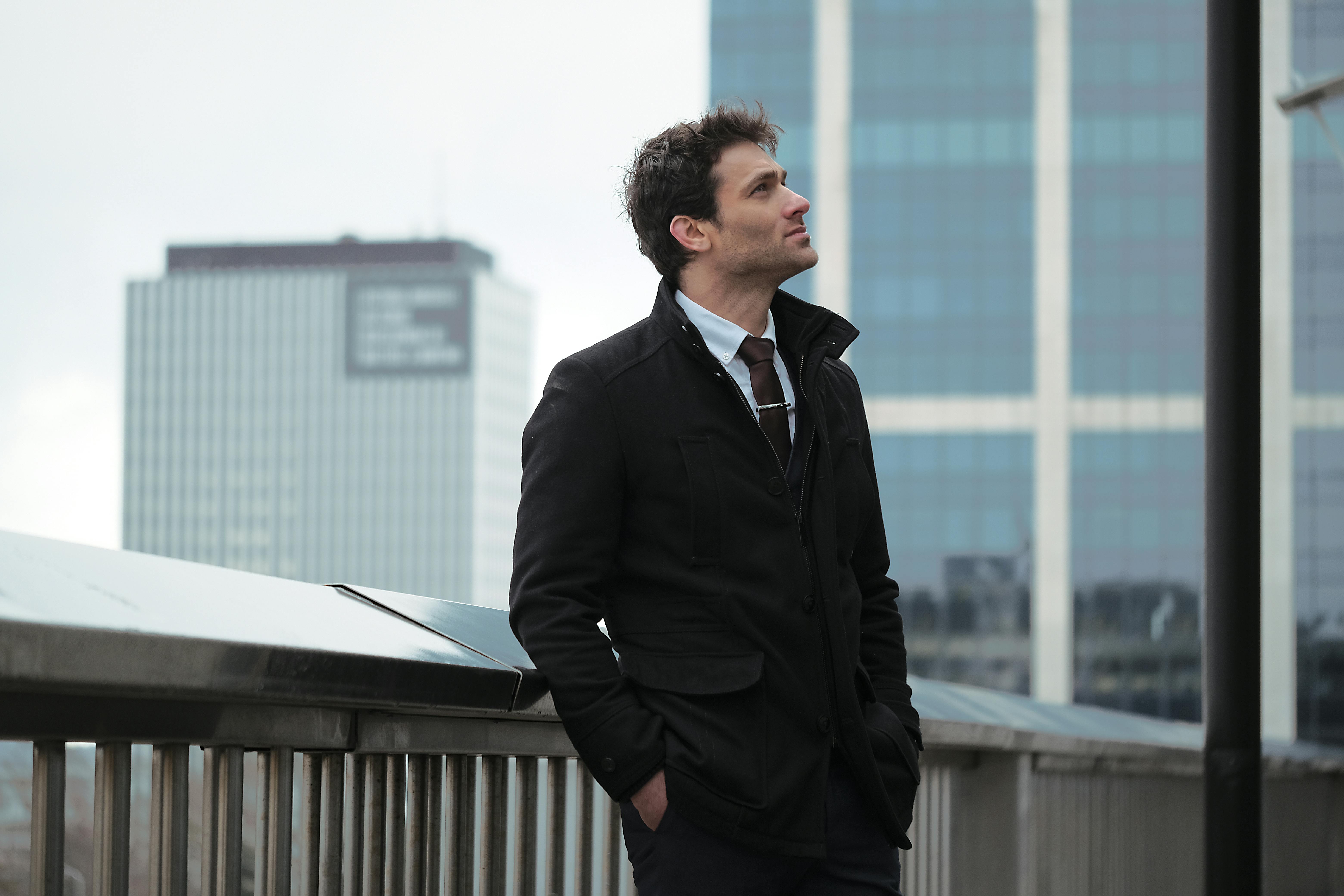 Man in black jacket