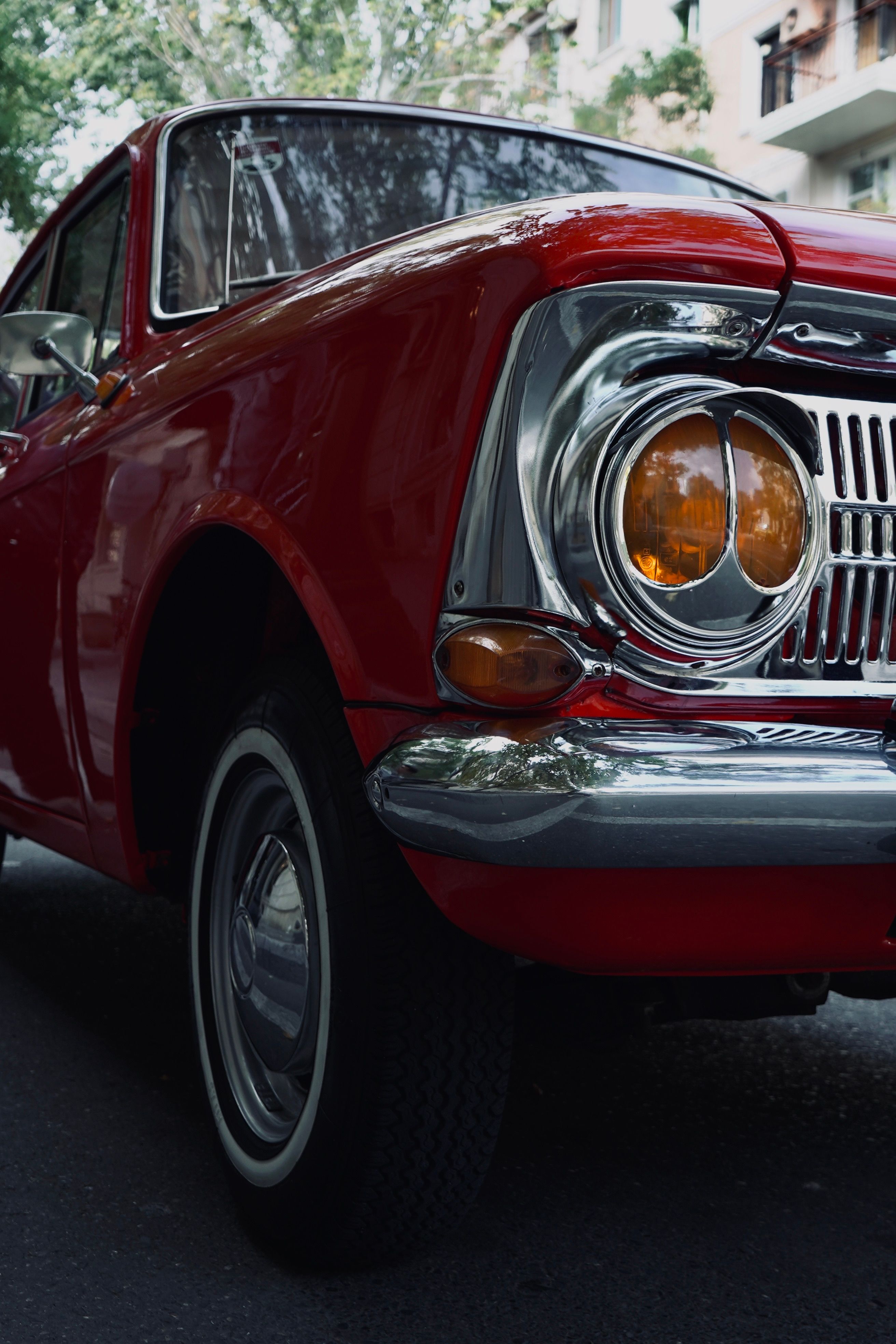Light in a Red Vintage Car · Free Stock Photo