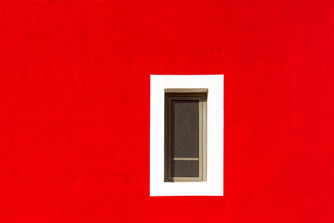 Square Red Window Window Recessed in Red Wall · Free Stock Photo
