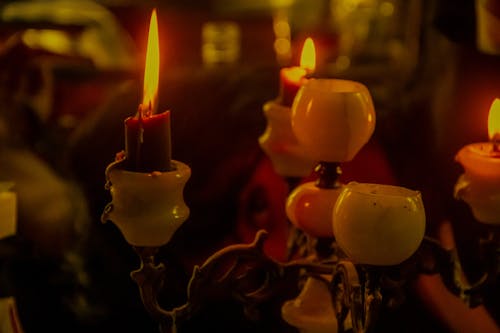 Free stock photo of aesthetic, black candles, burning candle