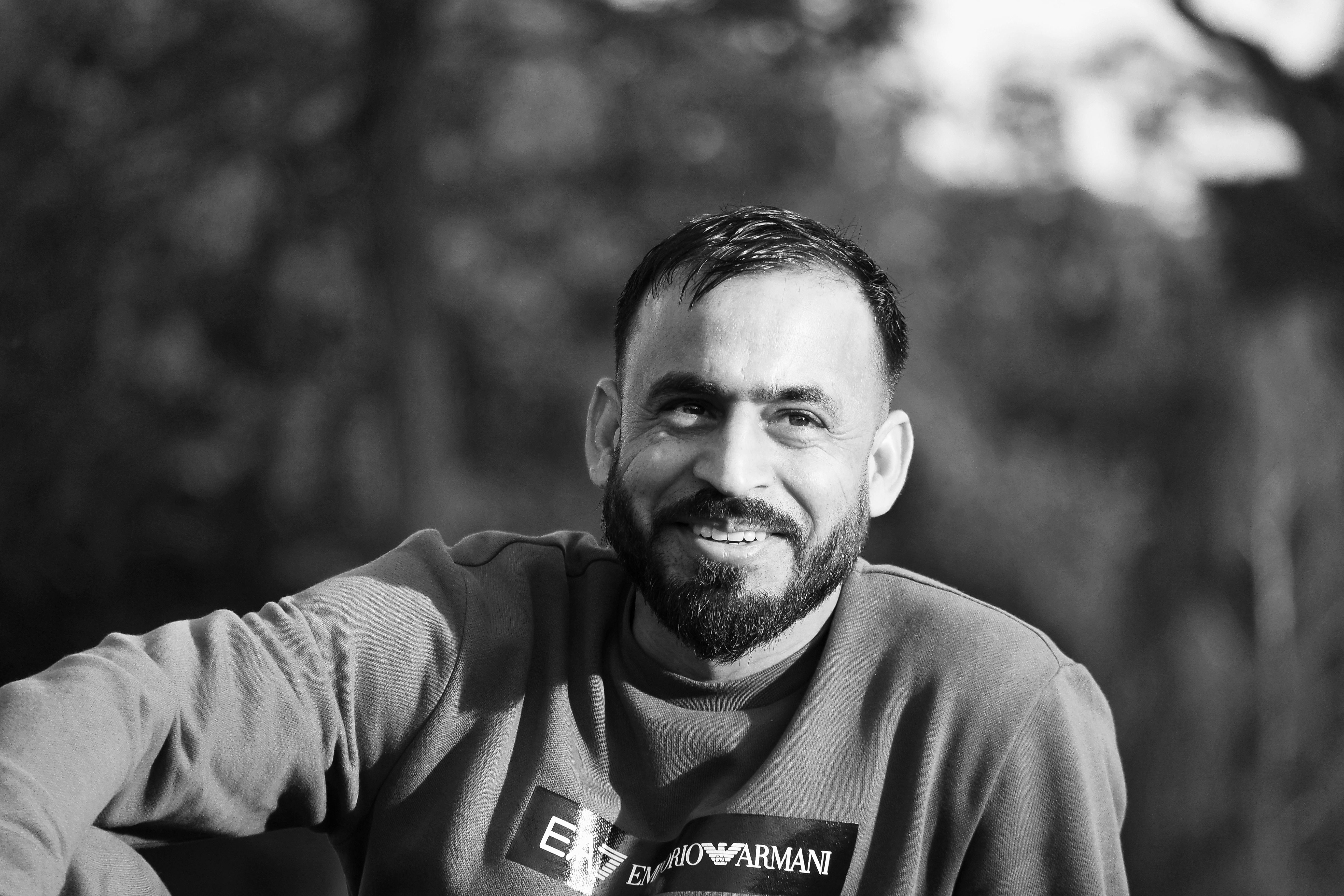 Portrait of Man With a Beard in Black and White · Free Stock Photo