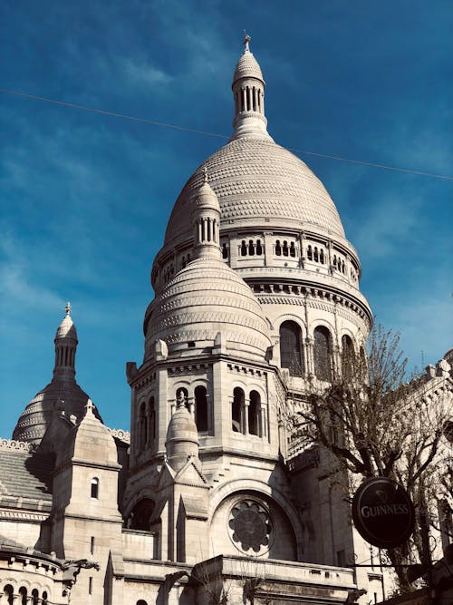 Facade of the Sacre-Coeur Basilica in Paris, France