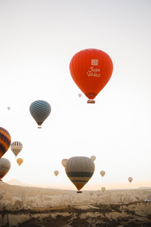 Hot Air Balloons Flying over Cappadocia, Turkey
