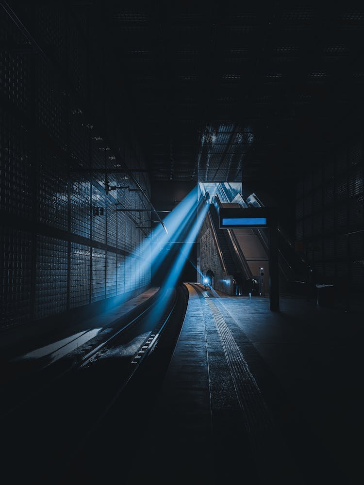 Sun Rays Shining Into The Tunnel 