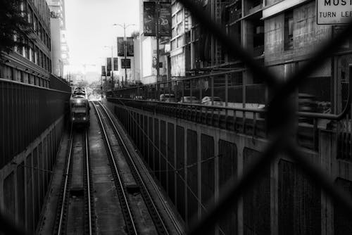 Tram Descending Into the Tunnel