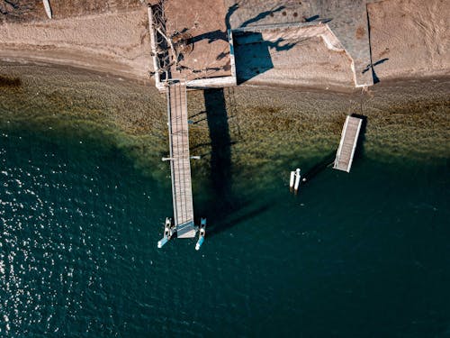 Pier on the Seashore from a Drone