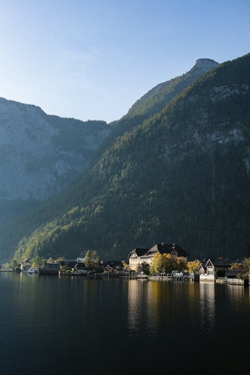 Houses on the Shore of Lake Hallstatt, Austria