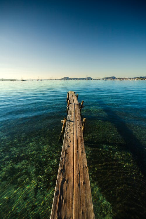 Wooden Boardwalk on Sea Shore