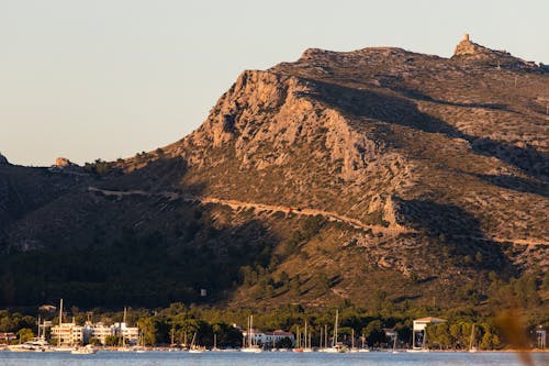 Town under Hill over Lake