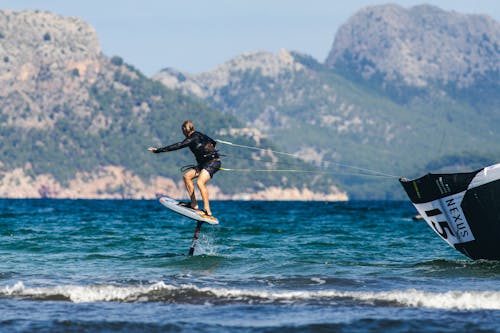 Kitesurfer on Sea Shore