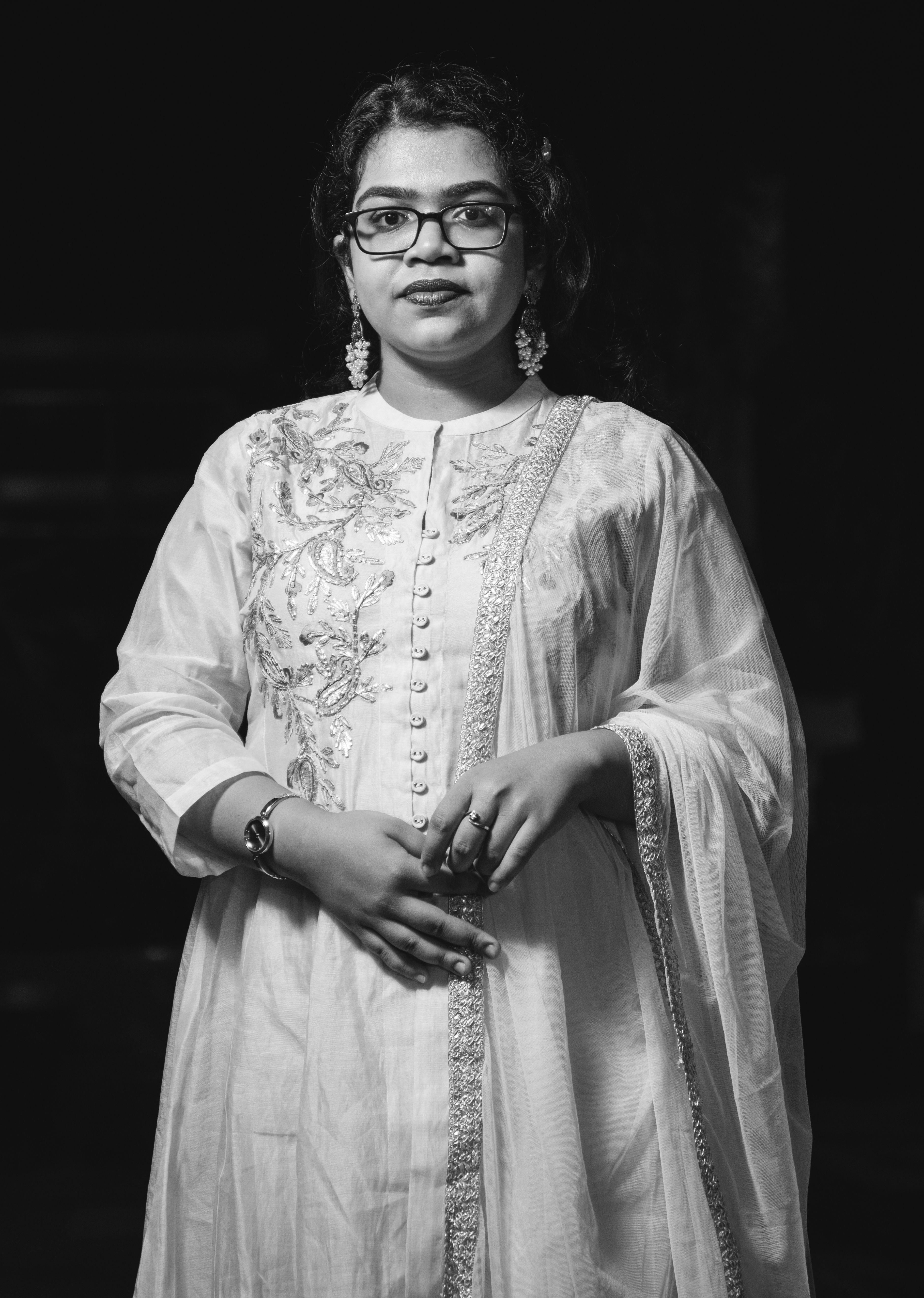 Portrait of Woman in Traditional Clothing in Black and White · Free ...