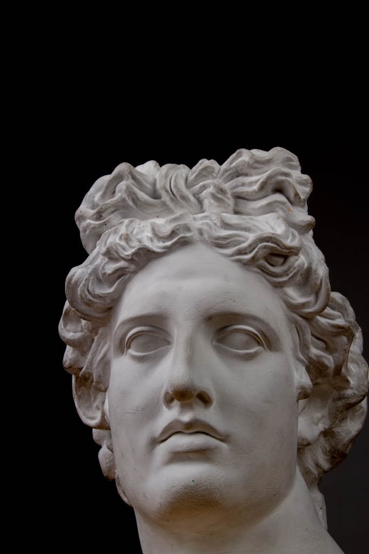 White Sculpture Of  Head Bust Figurine