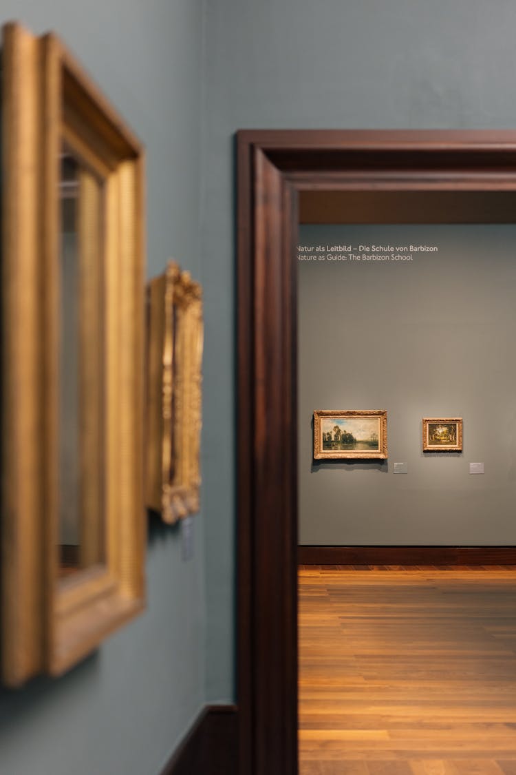 Frames On Wall In Museum