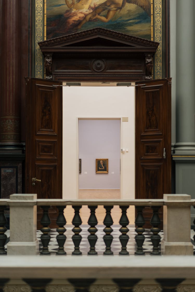 Wooden Door In An Art Museum