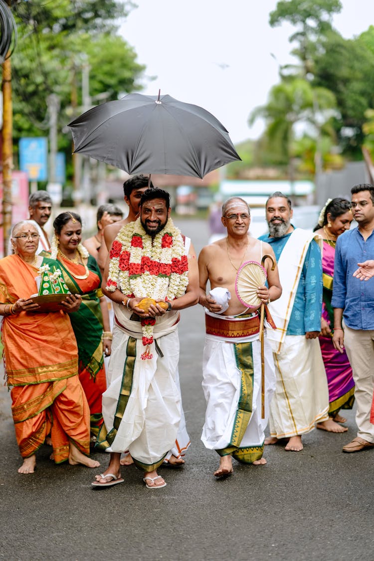 Traditional Wedding Parade In India 