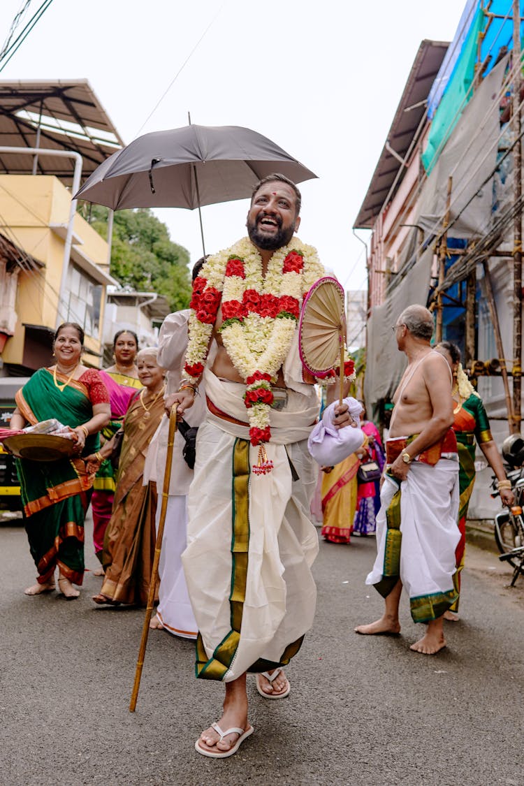 Traditional Wedding Parade In India 