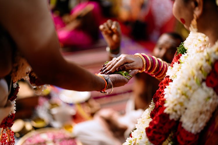 Bride And Groom During Traditional Weeding Ceremony