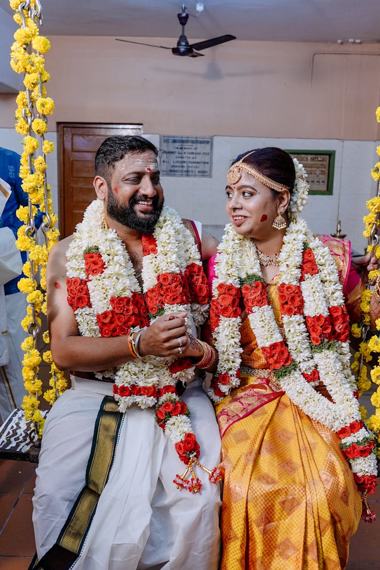 Traditional Wedding Couple In India 