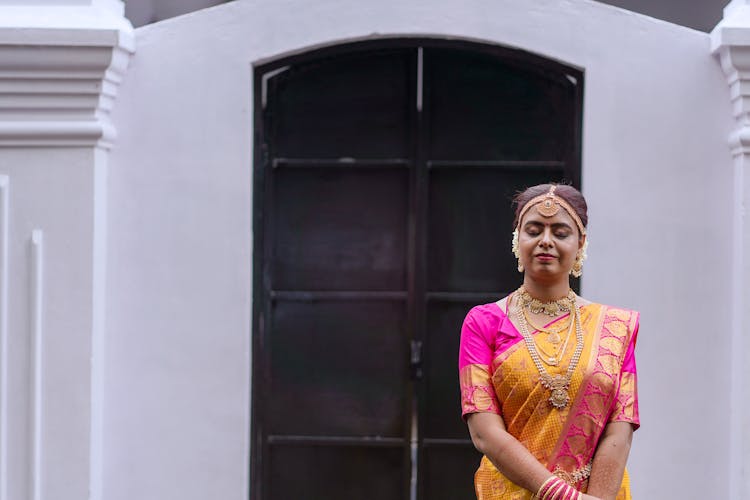 Traditional Bride On A Street In India 