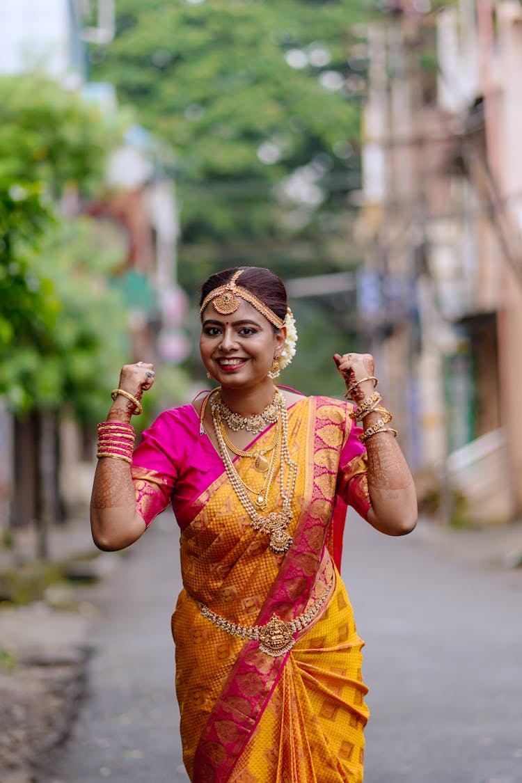 Traditional Bride On A Street In India 