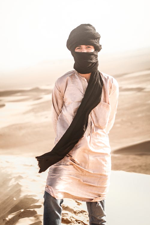 Man in Turban on Desert