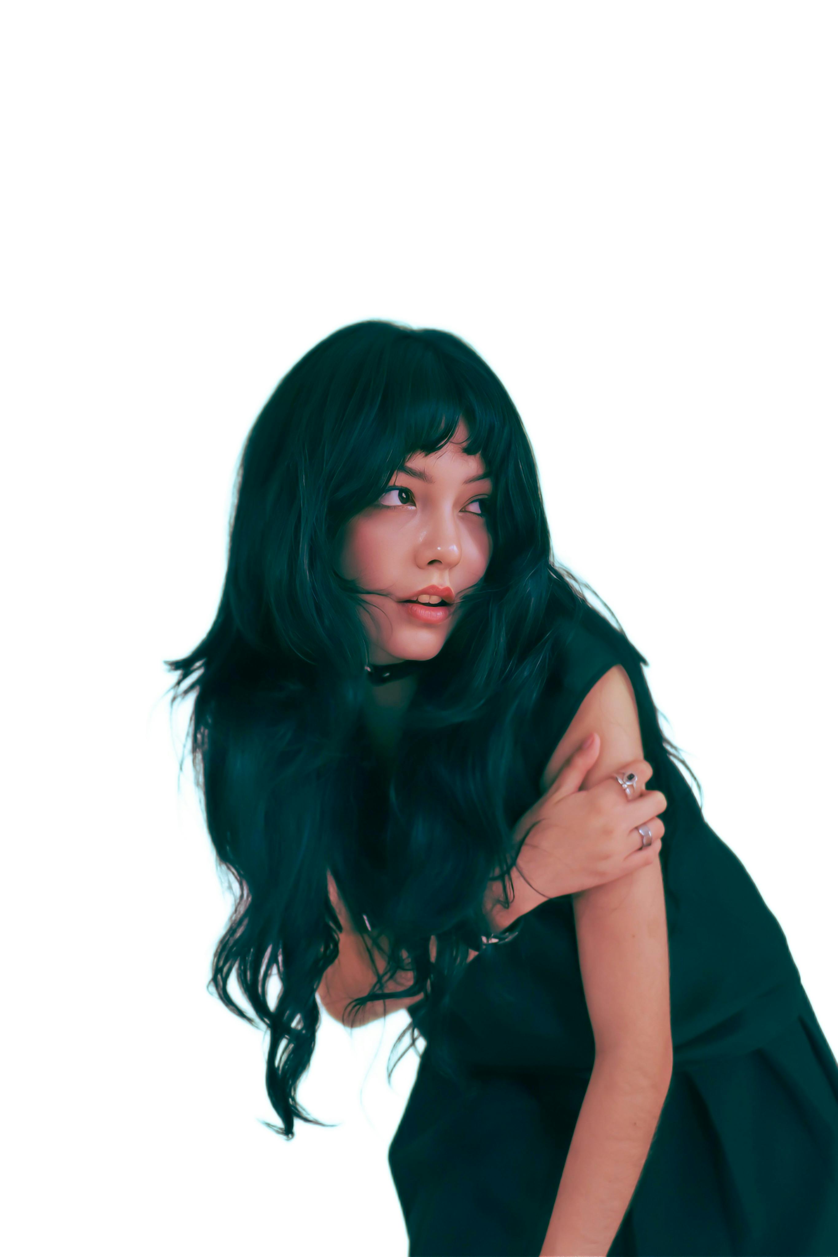 Gratis Si Rambut Coklat Bergaun Hitam Foto Stok