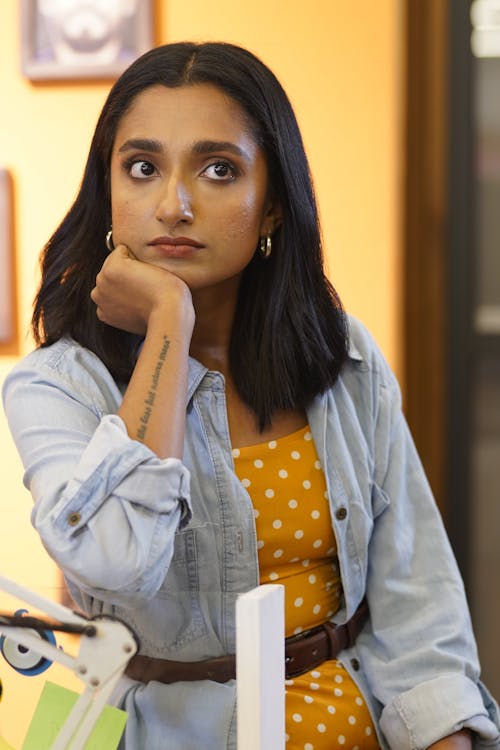 Bored Pensive Brunette