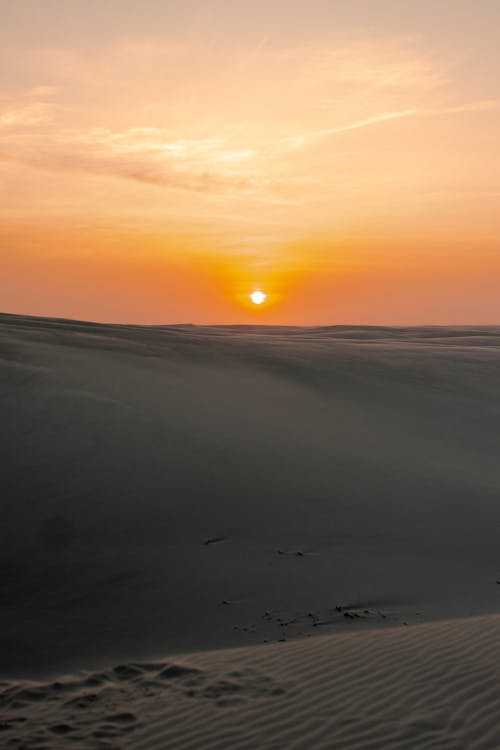 Barren Desert at Sunset