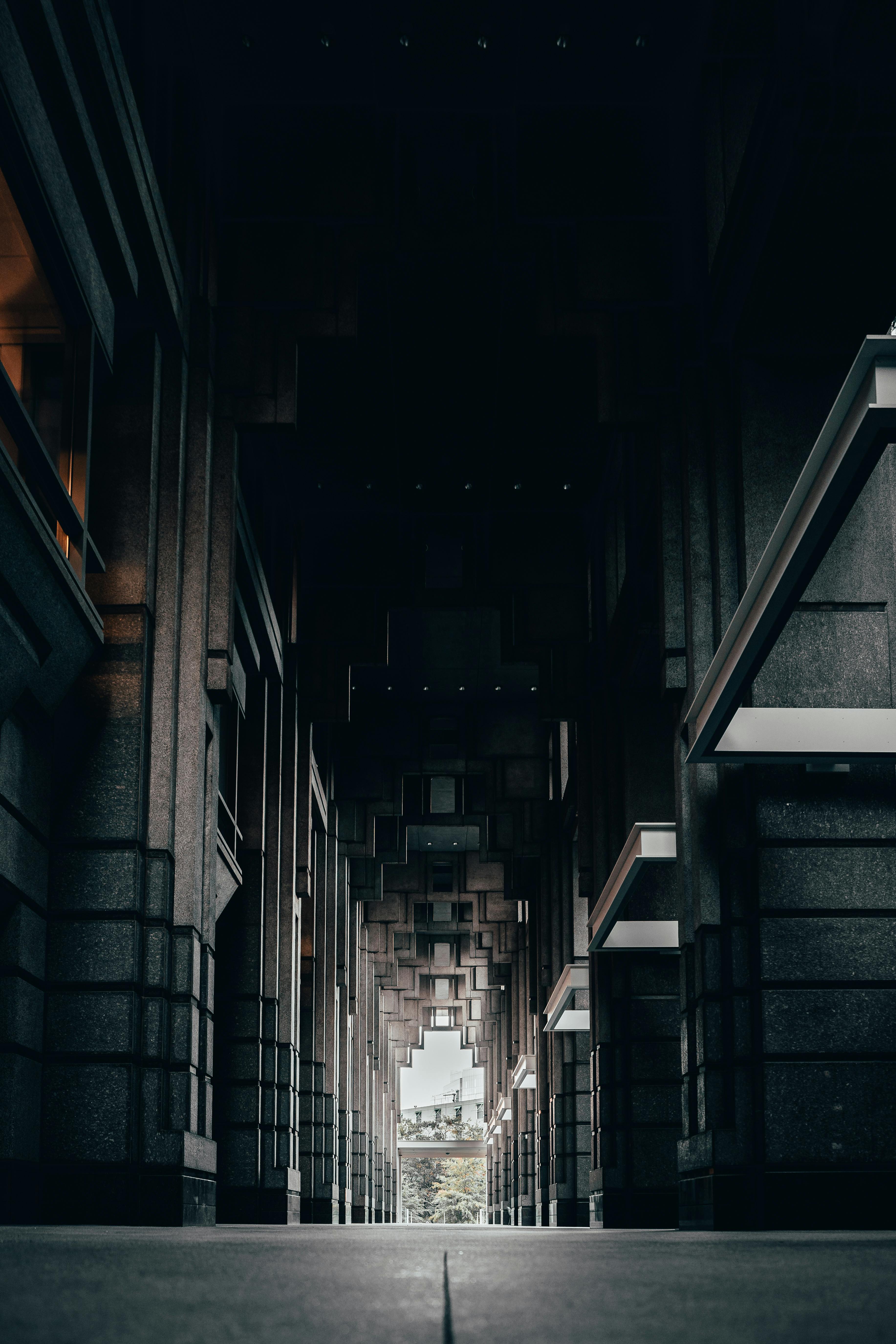 dark hallway of promenade skyscraper in atlanta georgia usa