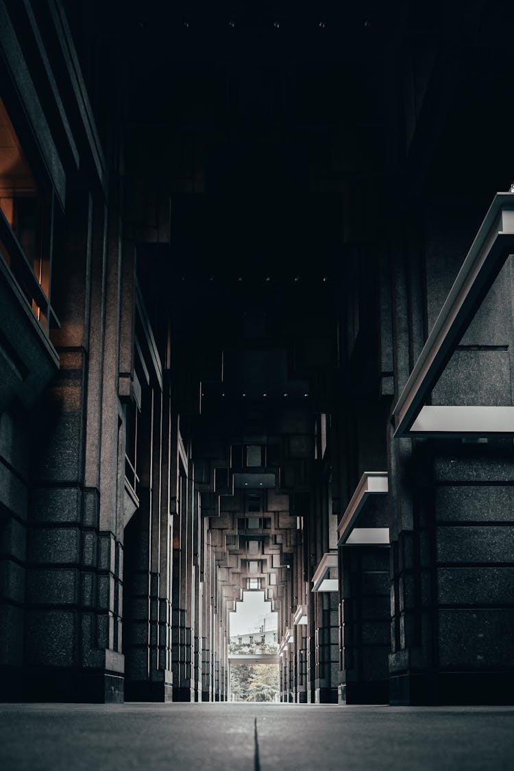 Dark Hallway Of Promenade Skyscraper In Atlanta, Georgia, USA