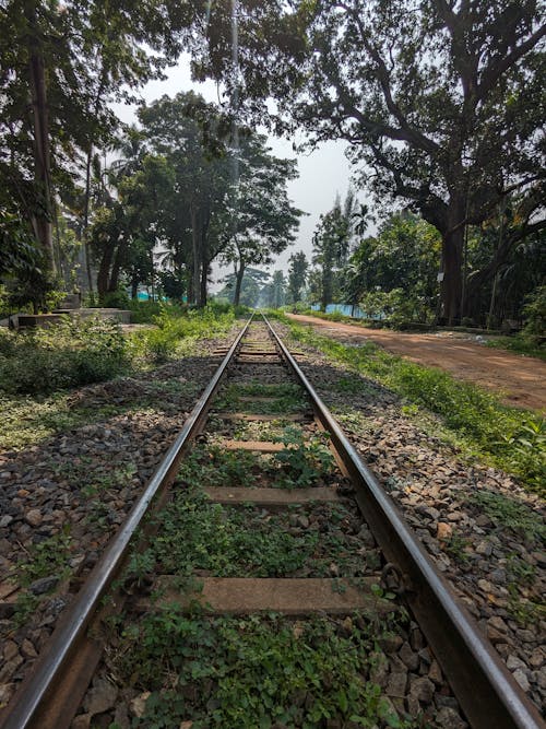 Foto profissional grátis de antiga ferrovia, estrada de ferro, linha de trem