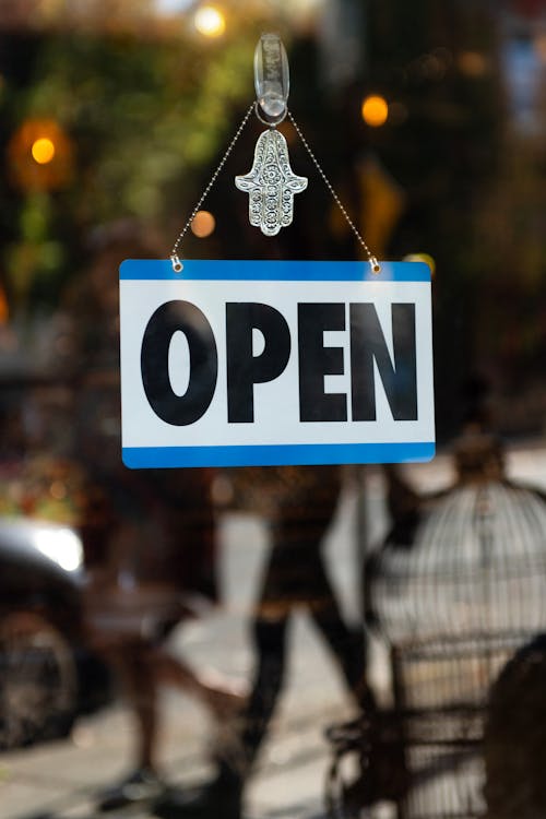 Open Sign on Window