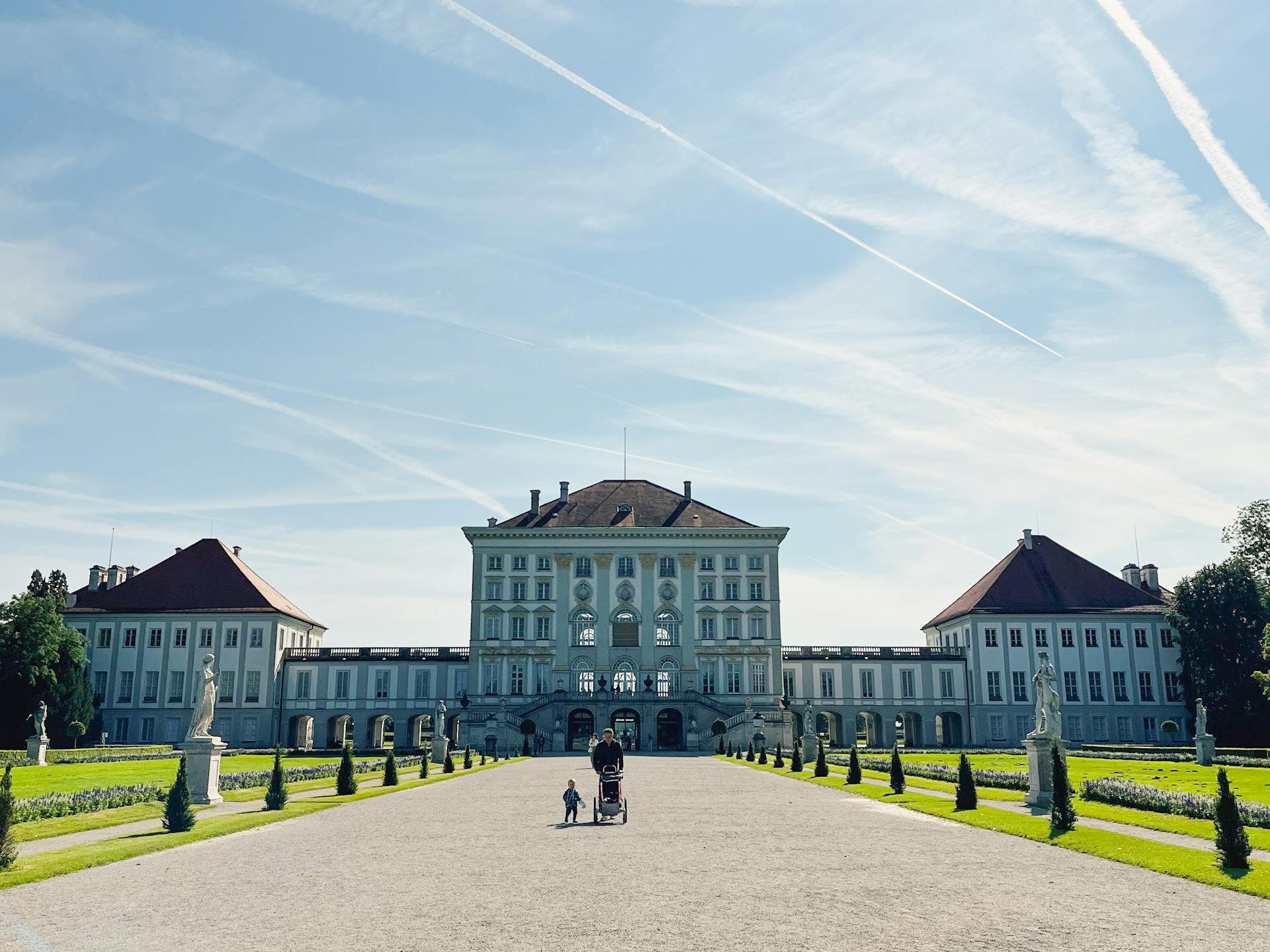 Garden of Nymphenburg Castle in Munich