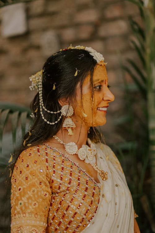 Smiling Woman in Traditional Clothing 