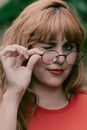 Woman Wearing Eyeglasses