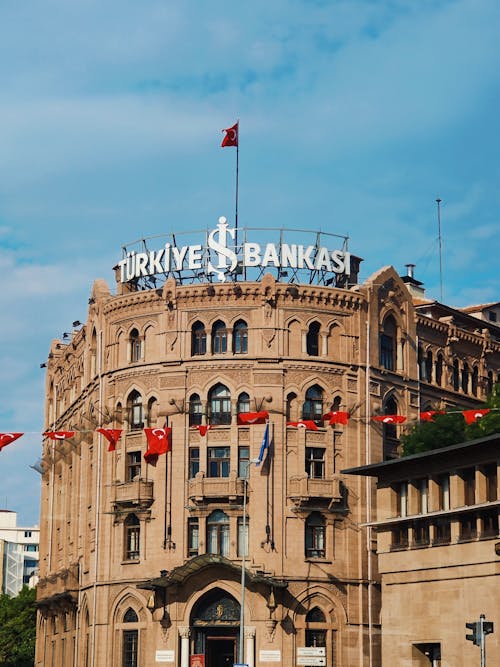 Foto stok gratis alun-alun ulus, ankara, gedung bank