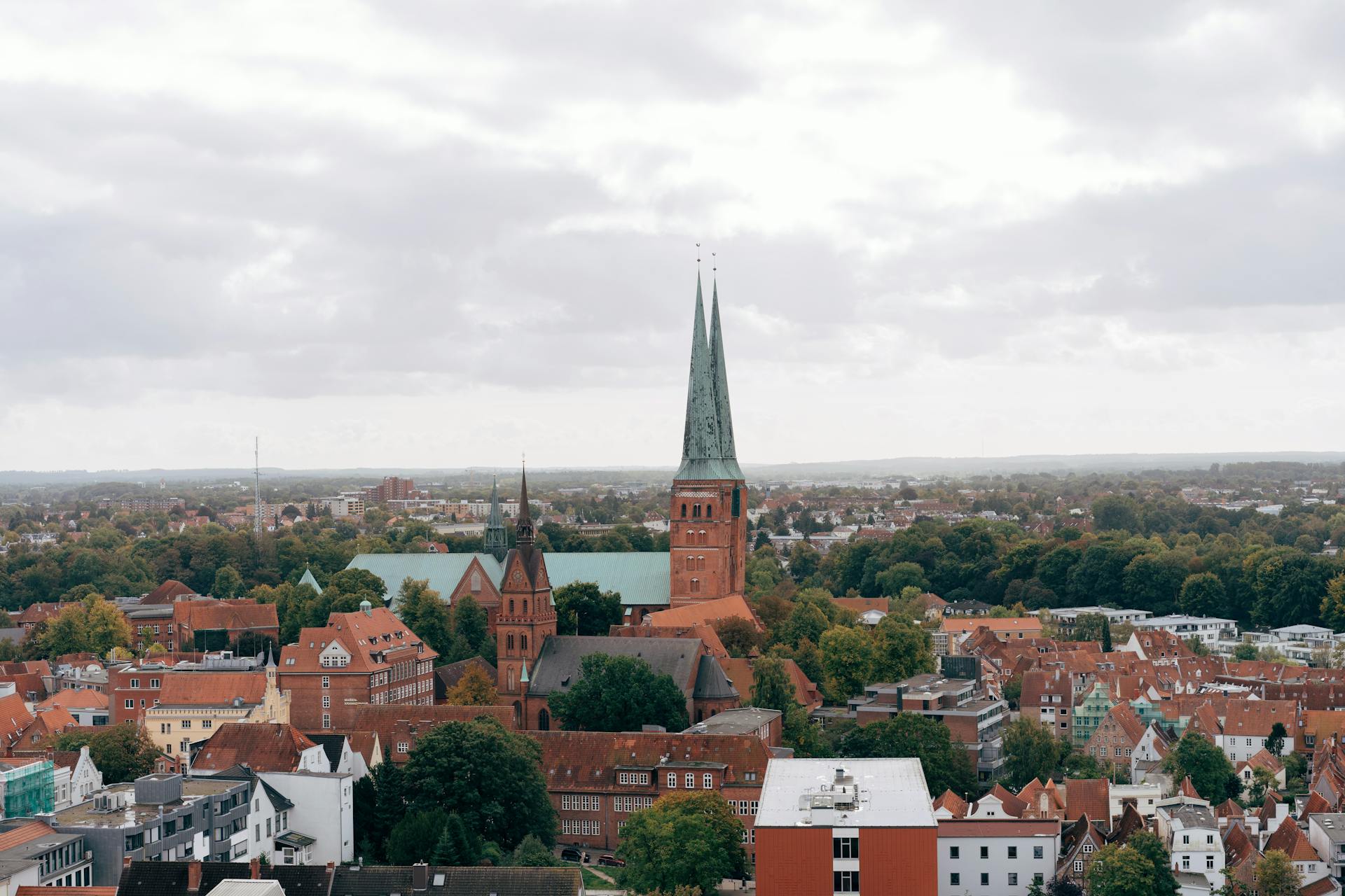 Cathedral Among the City Buildings, Lübeck, Germany