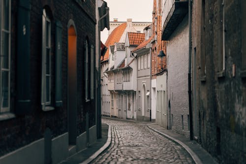 An Alley between Buildings in the Old Town 