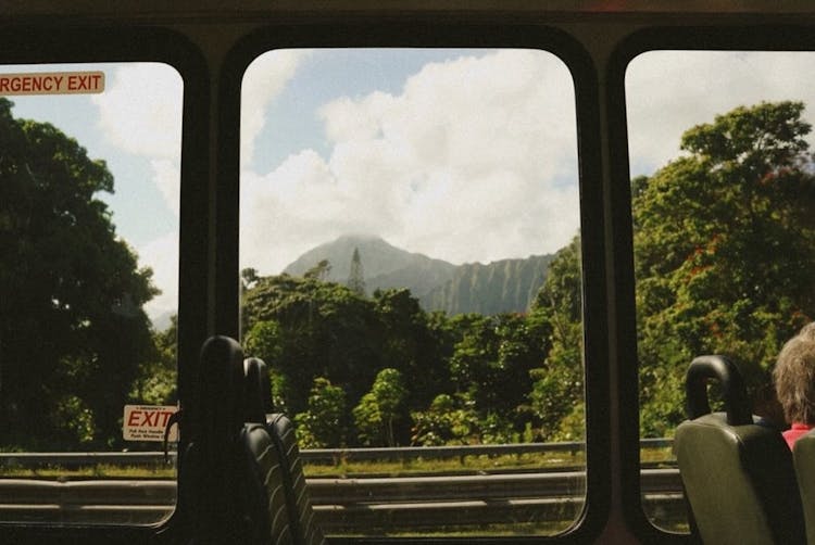 Bus Window And Mountain