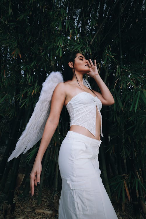 Model with Angel Wings
