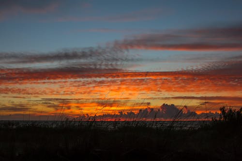 Free stock photo of cloudy sky, evening, orange sky